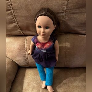 CitiToy 2013 GS126 GM15 Green Eyes 18" Tall Outfit No Shoes Brown Hair Girl Doll